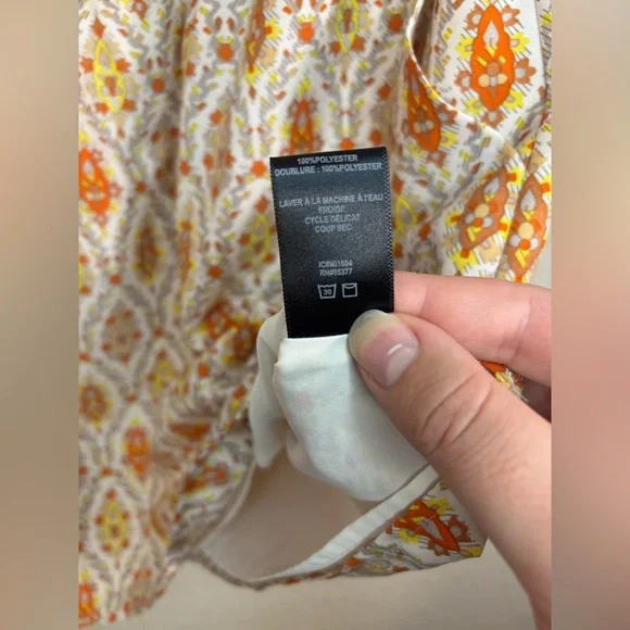 Sanctuary Elle Off Shoulder Boho Orange and Cream Print Dress Size L - Picture 12 of 12